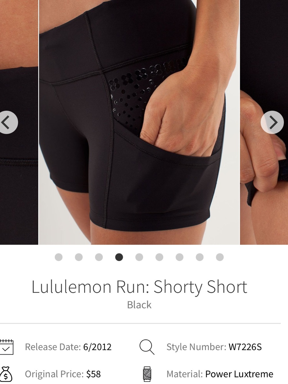 lululemon athletica Black Shorty Bike Shorts with Side Pocket